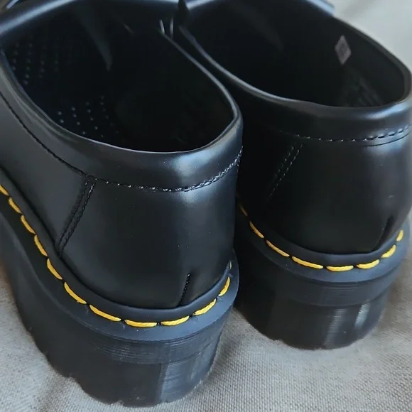 Dr Martens Adrian Quad Platform Tassel Loafers Black Leather- Unisex M6, W7 - Picture 6 of 10